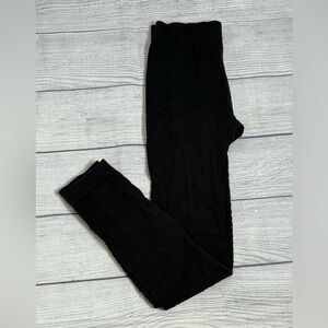 Faded Glory Thick Black Knit Leggings Size L/G (12-16)